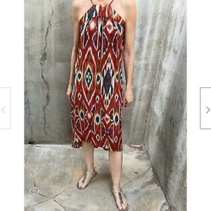 Anthropologie Saturday Sunday Ikat Silk Dress XS 4